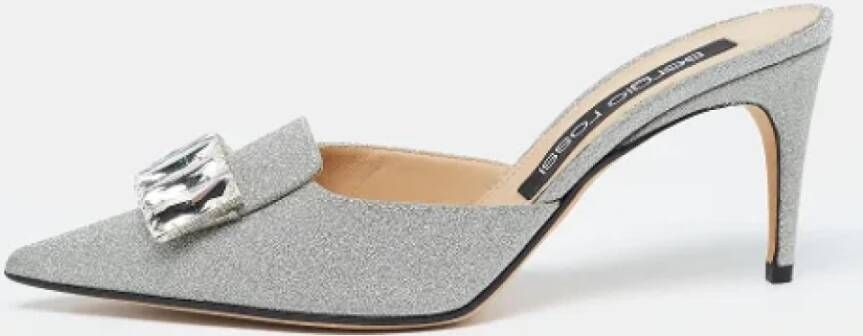 Sergio Rossi Pre-owned Fabric mules Gray Dames