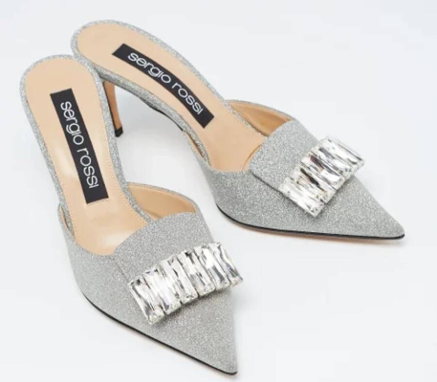 Sergio Rossi Pre-owned Fabric mules Gray Dames