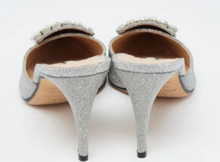 Sergio Rossi Pre-owned Fabric mules Gray Dames