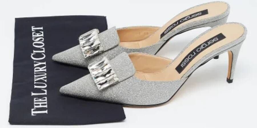 Sergio Rossi Pre-owned Fabric mules Gray Dames