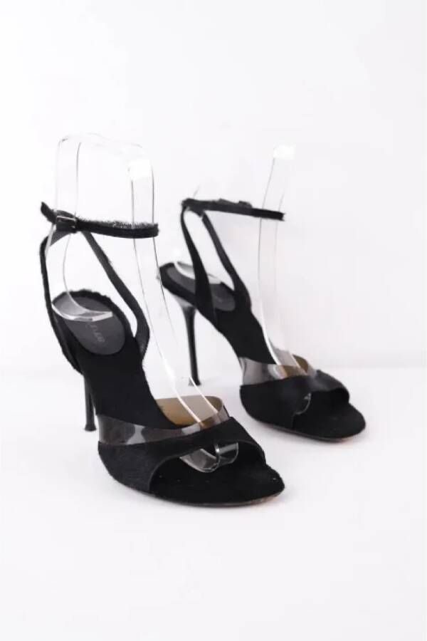 Sergio Rossi Pre-owned Faux Fur sandals Black Dames