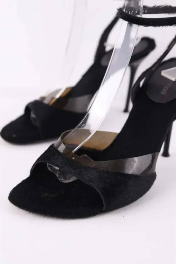 Sergio Rossi Pre-owned Faux Fur sandals Black Dames