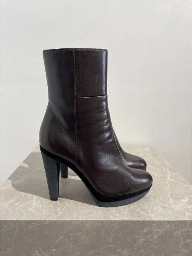 Sergio Rossi Pre-owned Leather boots Brown Dames