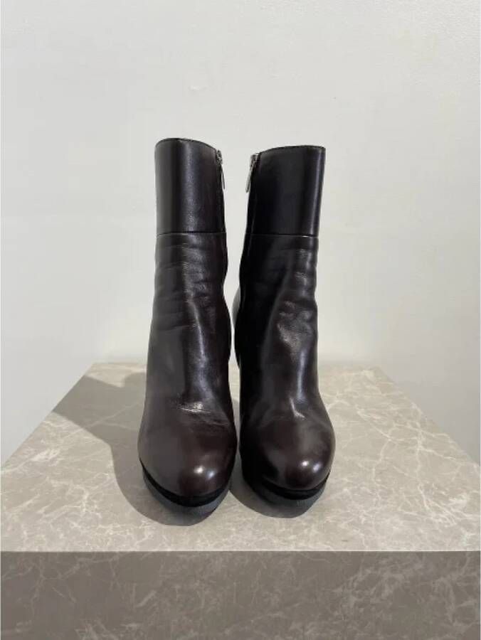 Sergio Rossi Pre-owned Leather boots Brown Dames