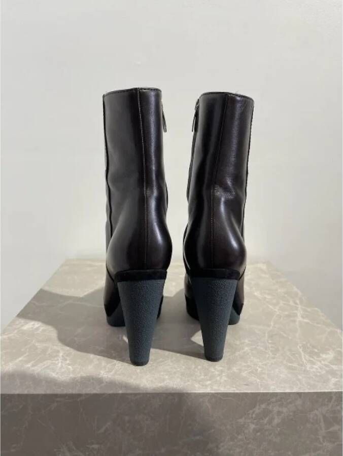 Sergio Rossi Pre-owned Leather boots Brown Dames