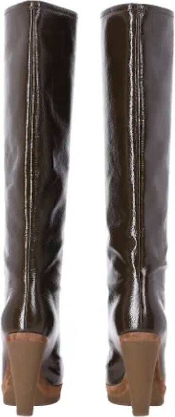 Sergio Rossi Pre-owned Leather boots Brown Dames