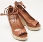 Sergio Rossi Pre-owned Leather espadrilles Brown Dames - Thumbnail 4