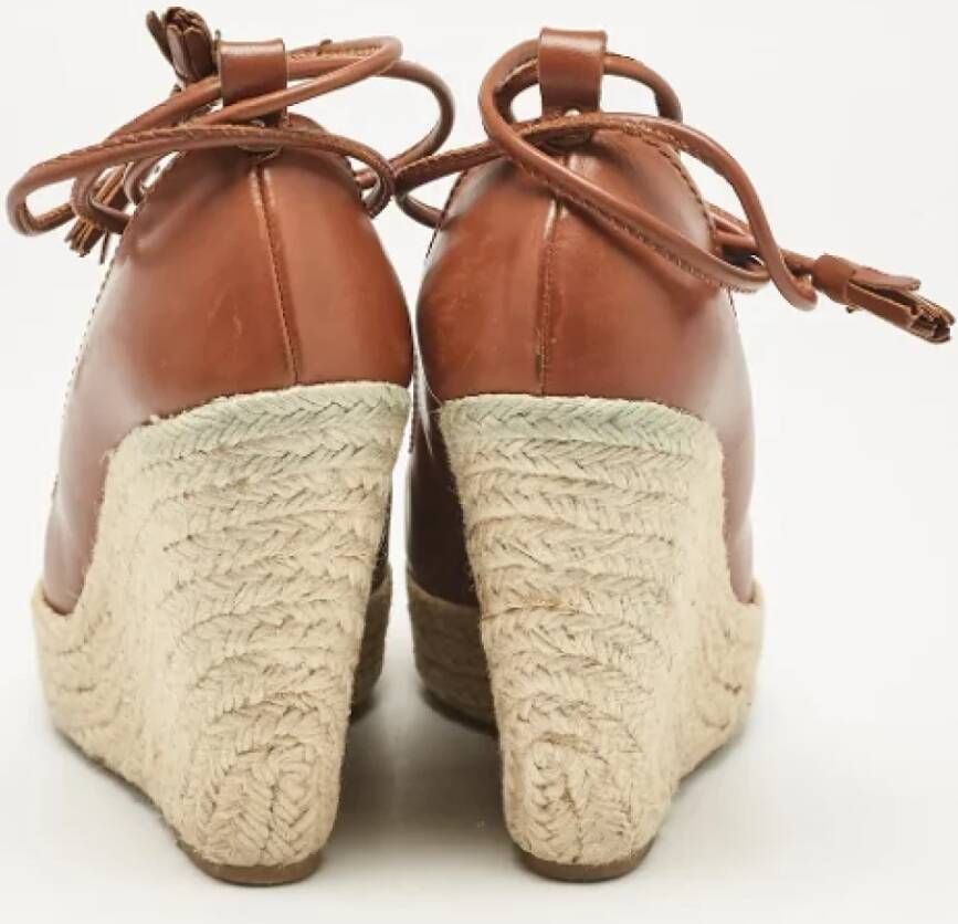 Sergio Rossi Pre-owned Leather espadrilles Brown Dames