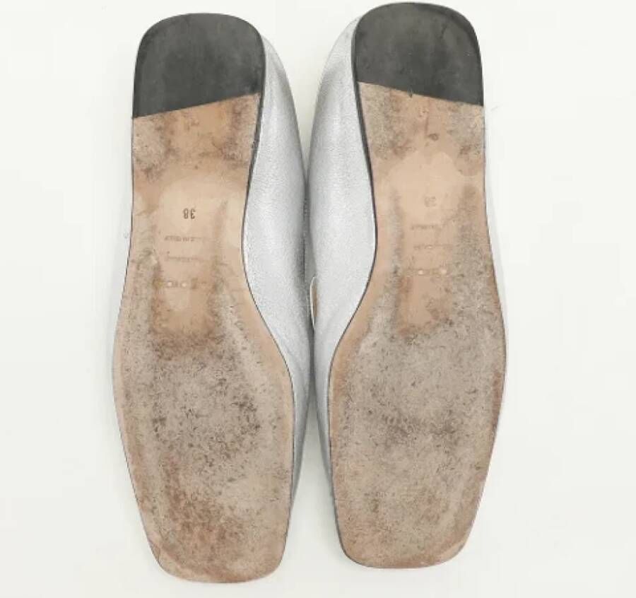 Sergio Rossi Pre-owned Leather flats Gray Dames