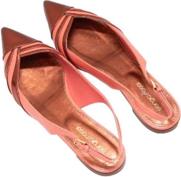 Sergio Rossi Pre-owned Leather flats Orange Dames