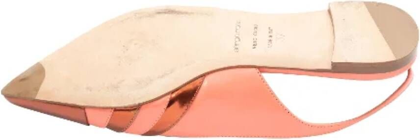 Sergio Rossi Pre-owned Leather flats Orange Dames