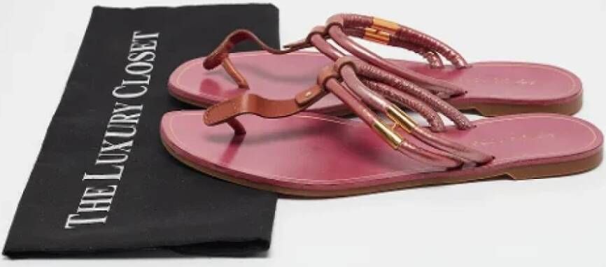 Sergio Rossi Pre-owned Leather flats Purple Dames