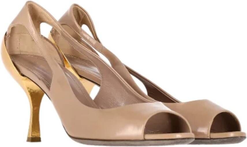 Sergio Rossi Pre-owned Leather heels Beige Dames