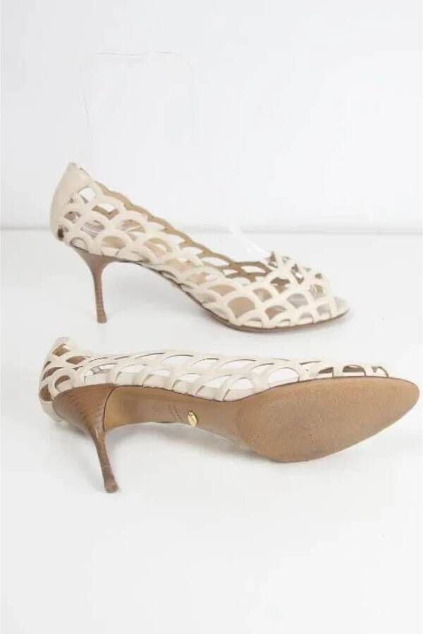 Sergio Rossi Pre-owned Leather heels Beige Dames