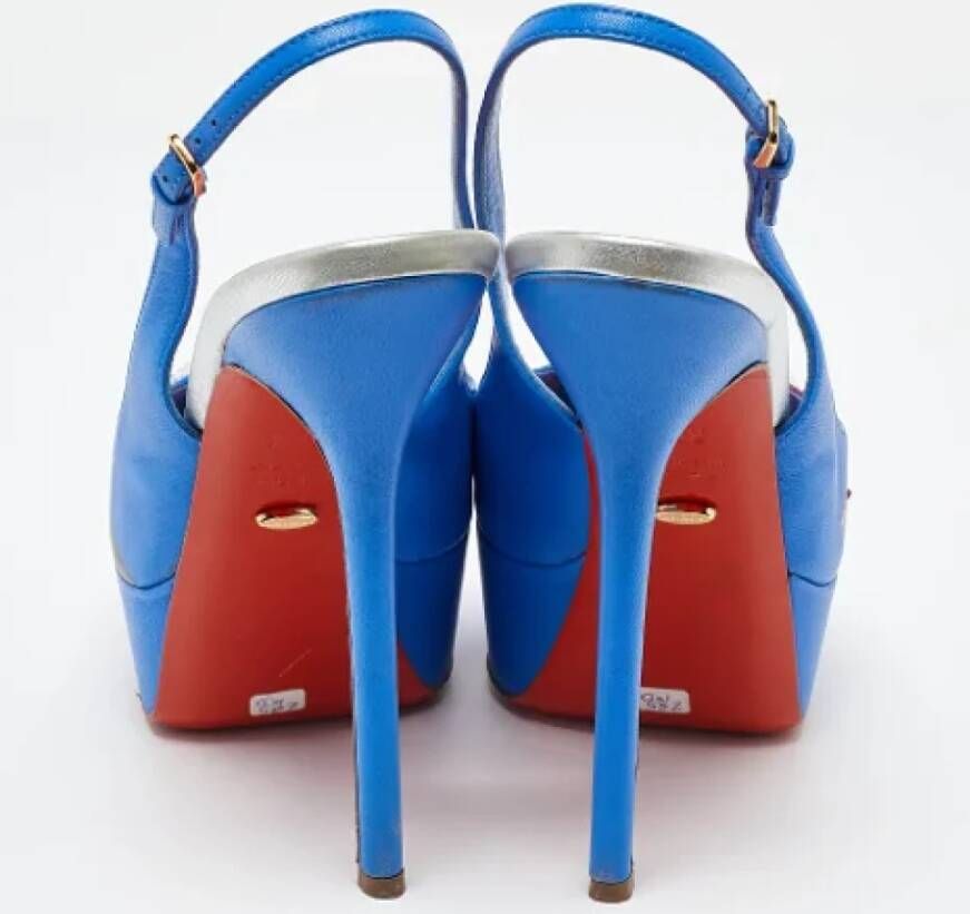 Sergio Rossi Pre-owned Leather heels Blue Dames