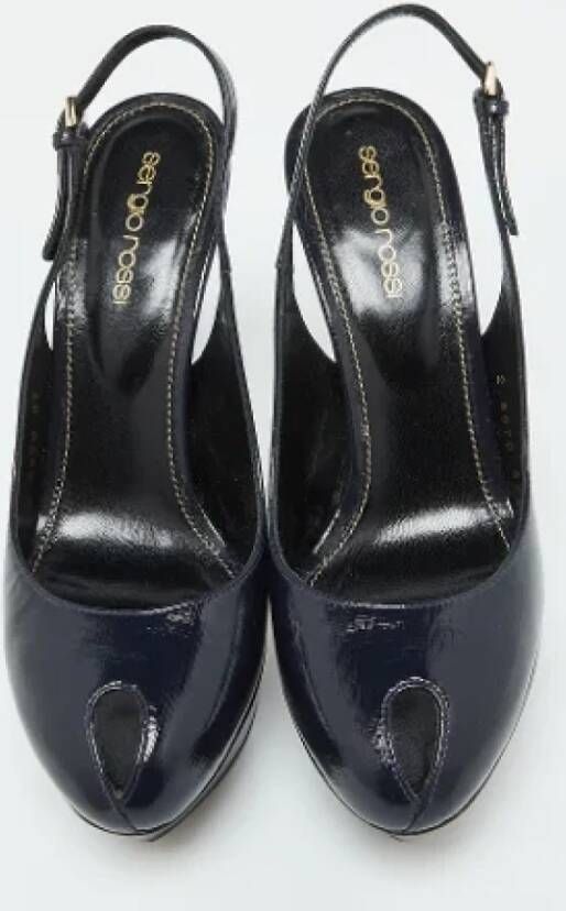 Sergio Rossi Pre-owned Leather heels Blue Dames