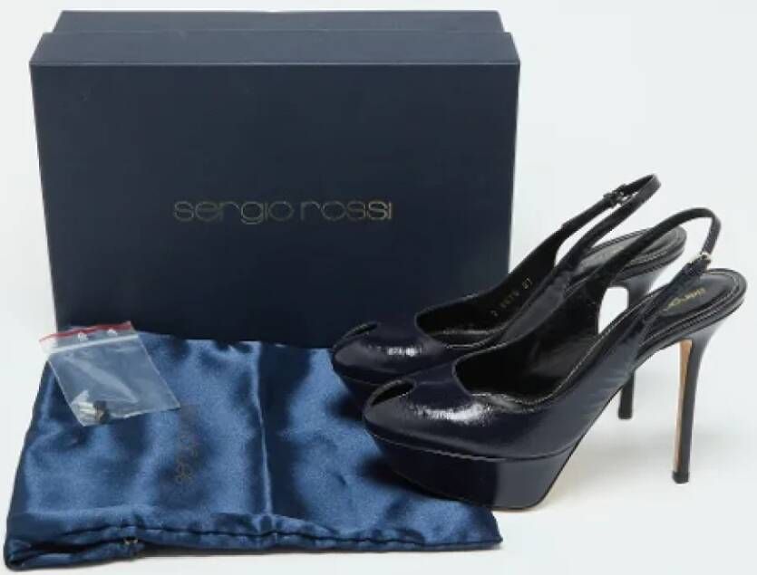 Sergio Rossi Pre-owned Leather heels Blue Dames