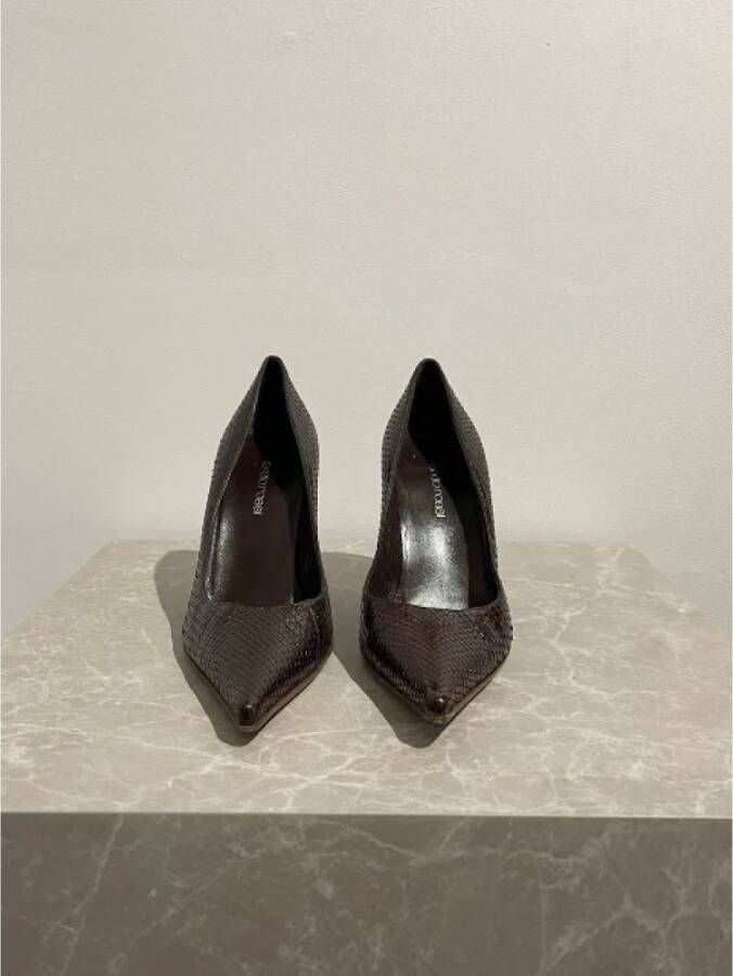 Sergio Rossi Pre-owned Leather heels Brown Dames