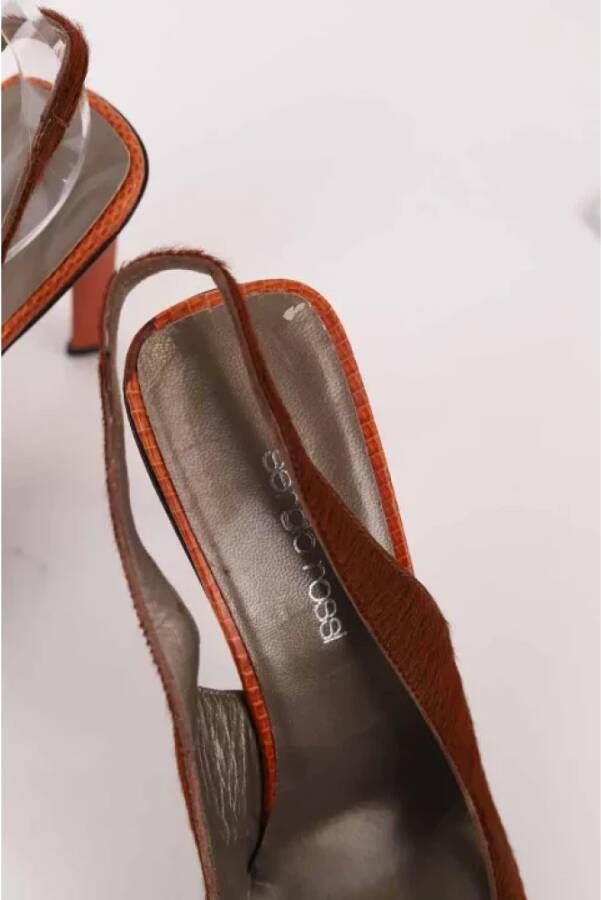 Sergio Rossi Pre-owned Leather heels Brown Dames