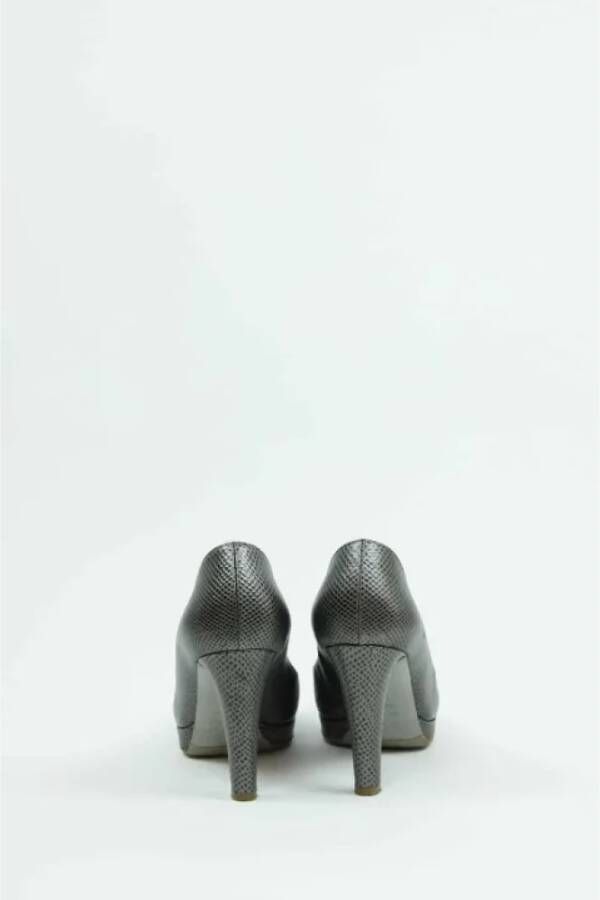 Sergio Rossi Pre-owned Leather heels Gray Dames