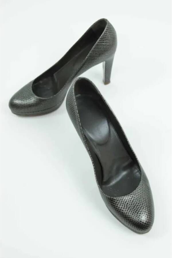 Sergio Rossi Pre-owned Leather heels Gray Dames