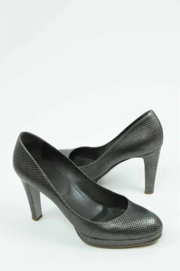 Sergio Rossi Pre-owned Leather heels Gray Dames