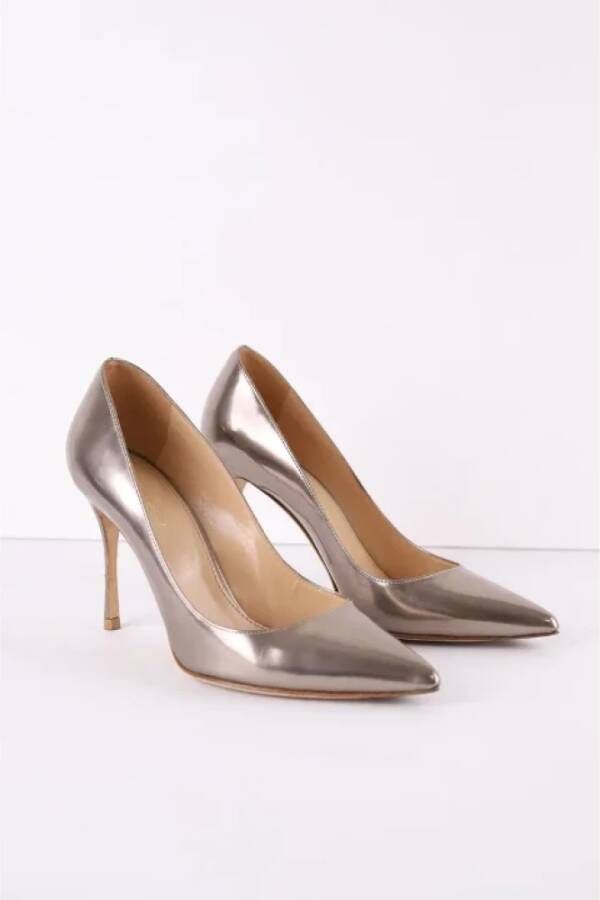 Sergio Rossi Pre-owned Leather heels Gray Dames