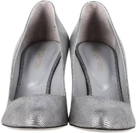 Sergio Rossi Pre-owned Leather heels Gray Dames