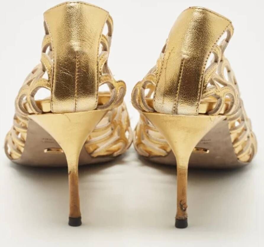 Sergio Rossi Pre-owned Leather heels Yellow Dames