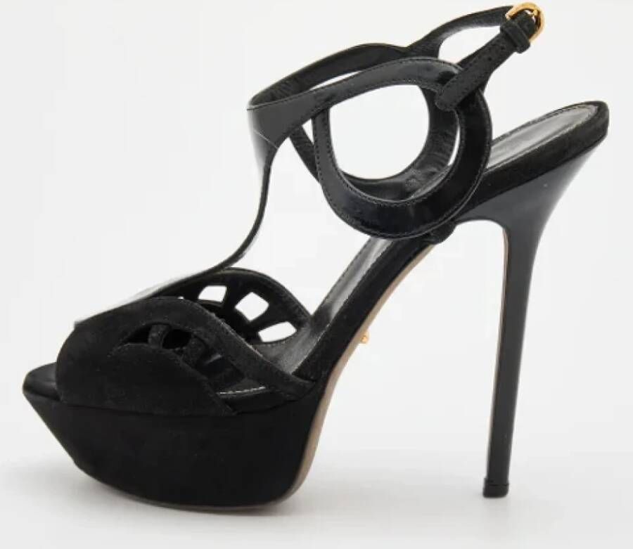 Sergio Rossi Pre-owned Leather sandals Black Dames