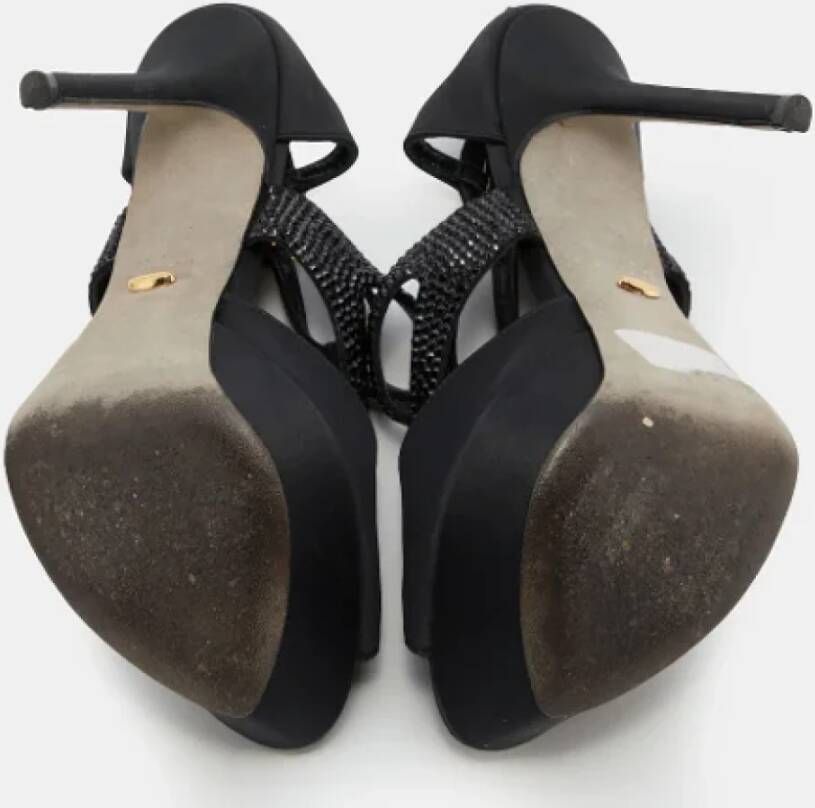 Sergio Rossi Pre-owned Leather sandals Black Dames