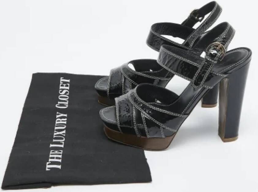 Sergio Rossi Pre-owned Leather sandals Black Dames