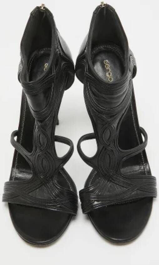 Sergio Rossi Pre-owned Leather sandals Black Dames