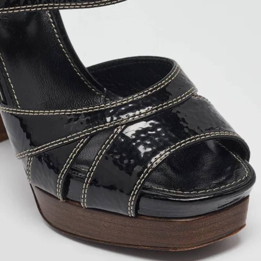 Sergio Rossi Pre-owned Leather sandals Black Dames