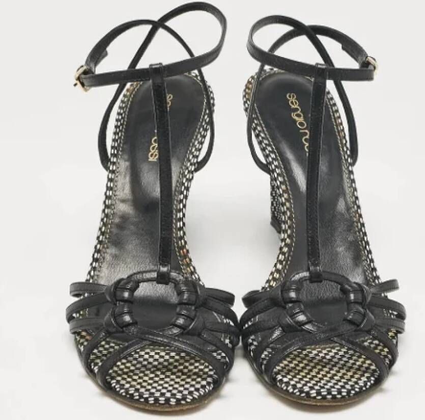 Sergio Rossi Pre-owned Leather sandals Black Dames