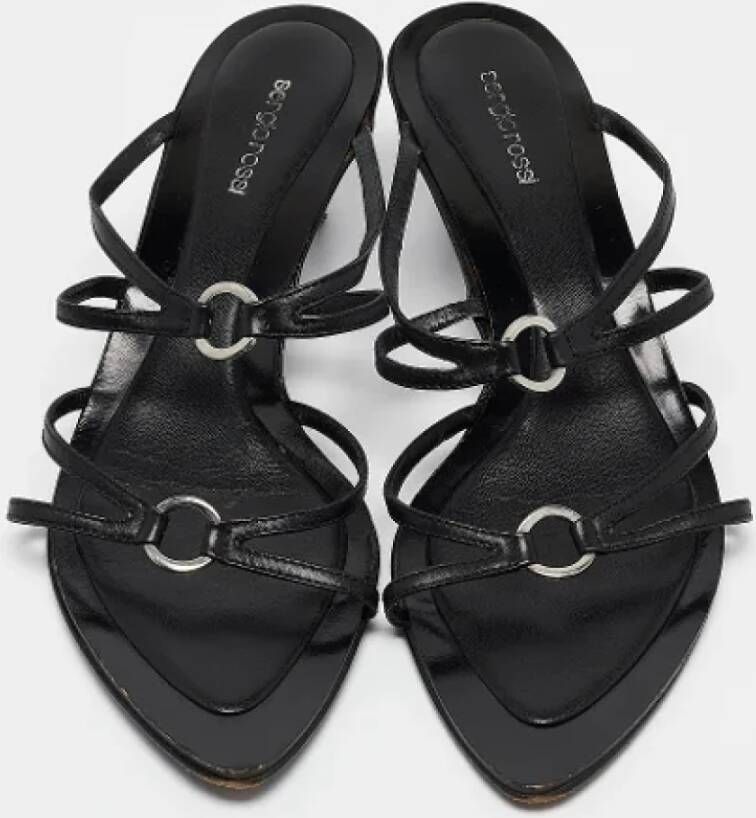 Sergio Rossi Pre-owned Leather sandals Black Dames