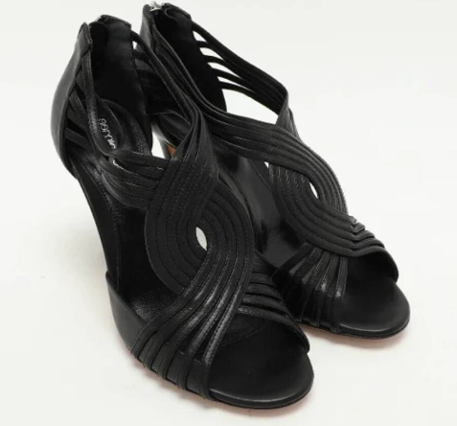 Sergio Rossi Pre-owned Leather sandals Black Dames