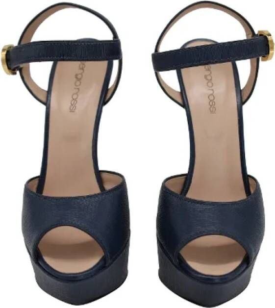 Sergio Rossi Pre-owned Leather sandals Blue Dames