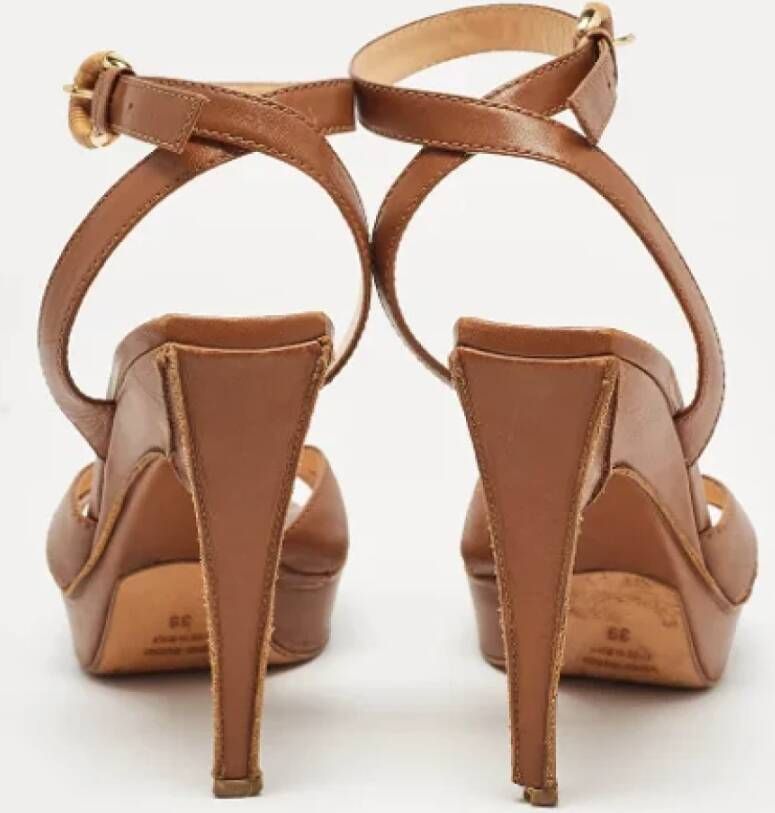 Sergio Rossi Pre-owned Leather sandals Brown Dames