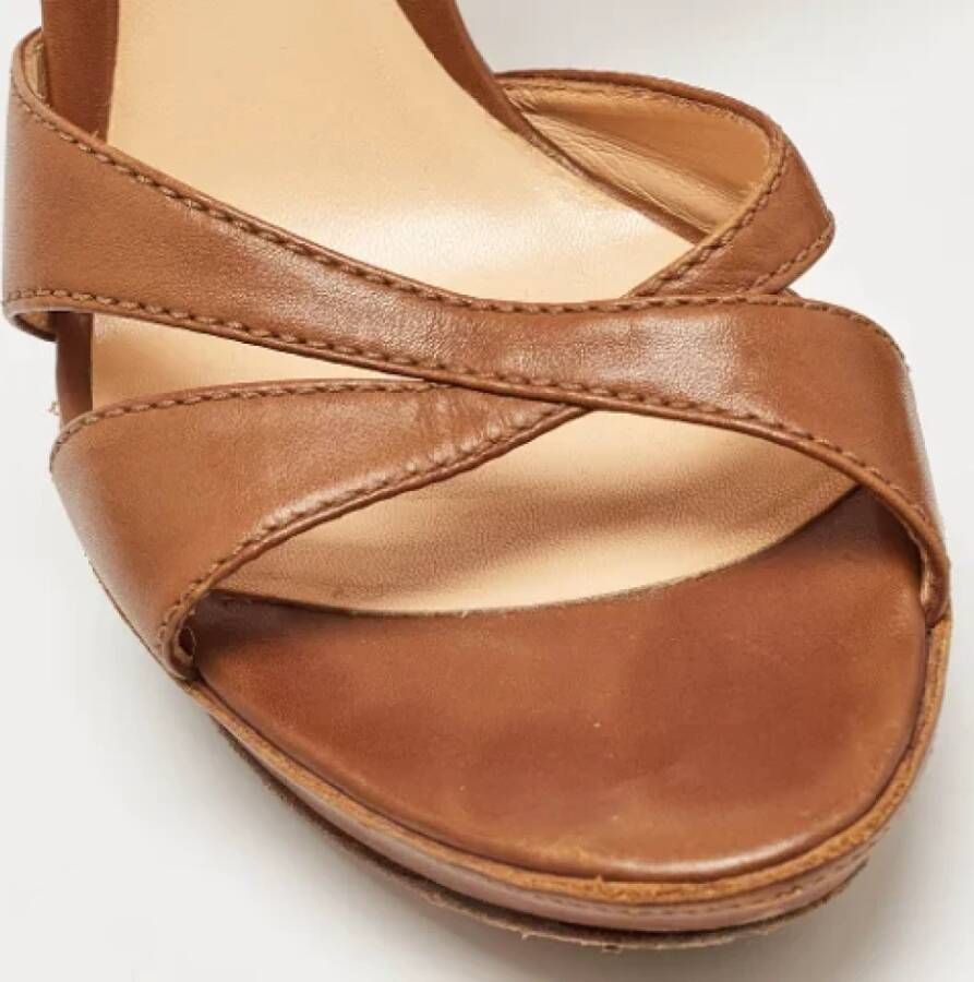 Sergio Rossi Pre-owned Leather sandals Brown Dames