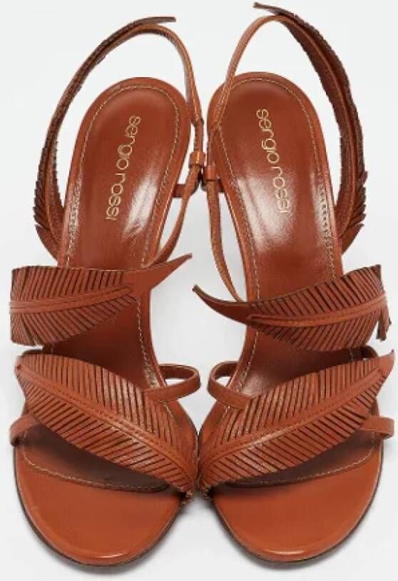 Sergio Rossi Pre-owned Leather sandals Brown Dames