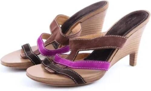 Sergio Rossi Pre-owned Leather sandals Brown Dames