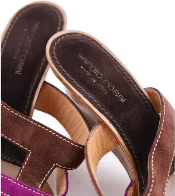 Sergio Rossi Pre-owned Leather sandals Brown Dames