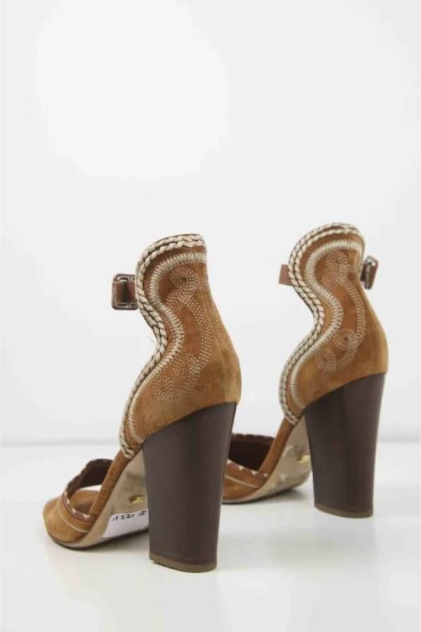 Sergio Rossi Pre-owned Leather sandals Brown Dames