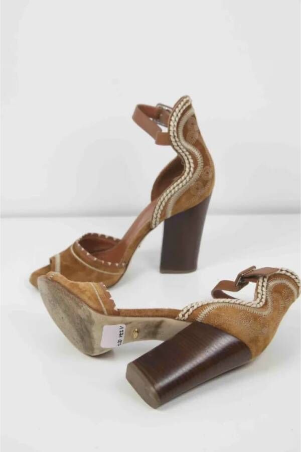 Sergio Rossi Pre-owned Leather sandals Brown Dames