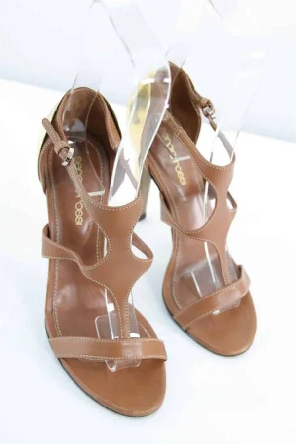 Sergio Rossi Pre-owned Leather sandals Brown Dames