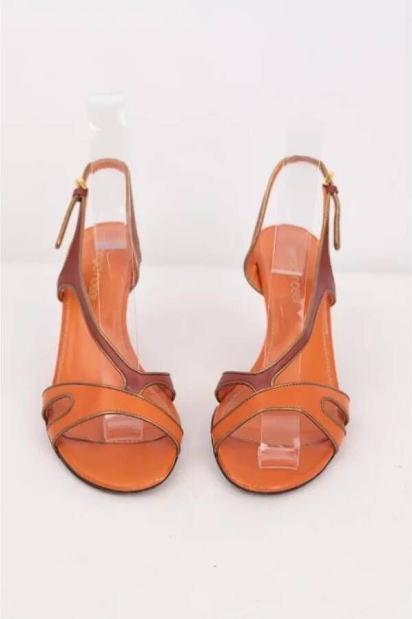 Sergio Rossi Pre-owned Leather sandals Orange Dames