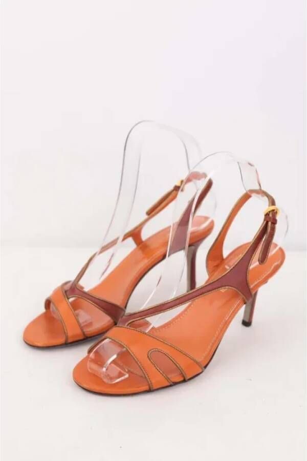 Sergio Rossi Pre-owned Leather sandals Orange Dames