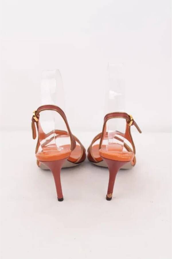 Sergio Rossi Pre-owned Leather sandals Orange Dames