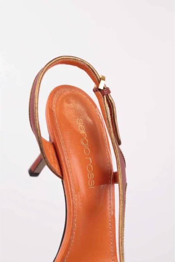 Sergio Rossi Pre-owned Leather sandals Orange Dames